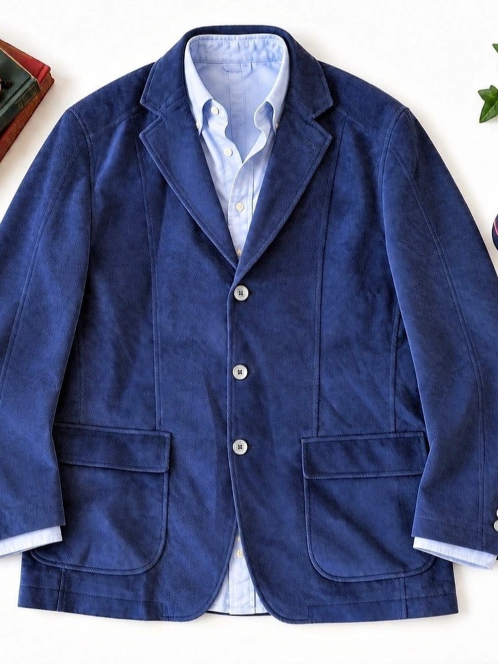 Brooks Brothers Navy blue Bedford woven corduroy Sports Coat blazer Jacket